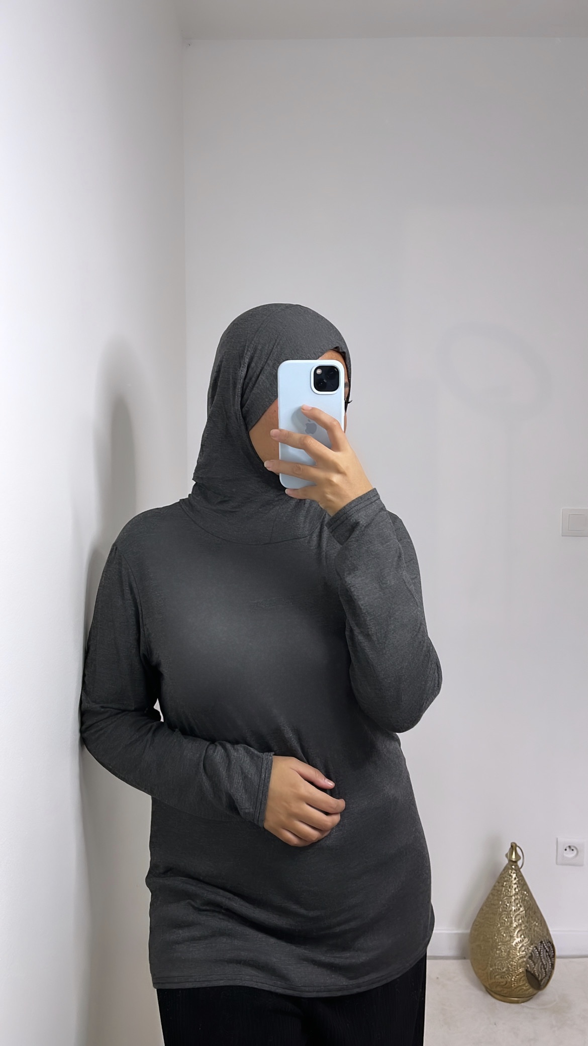Sous Pull Hijab Intégré - Gris
