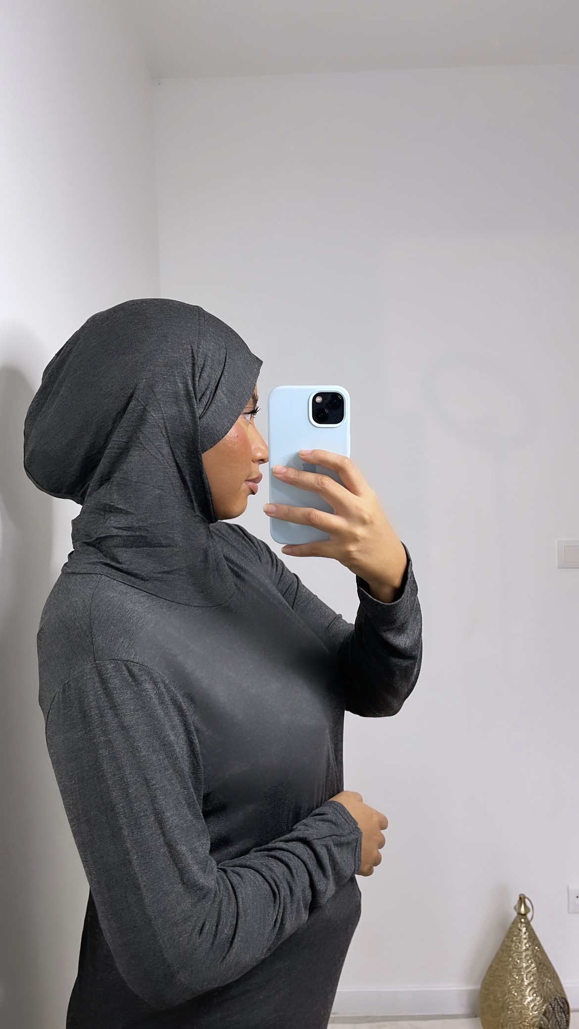 Sous Pull Hijab Intégré - Gris – Image 2