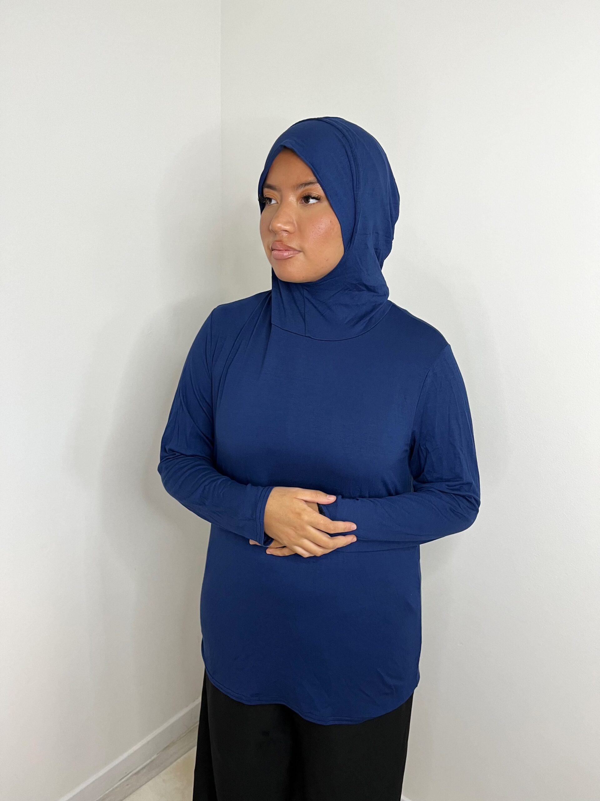 Sous pull avec hijab intégré - Bleu foncé