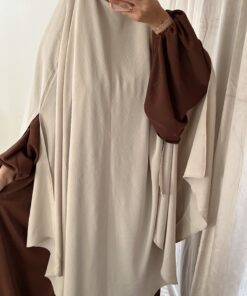 Abaya Israe Soie De Medine - Chocolat