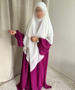 Abaya Israe Soie De Medine - Fushia