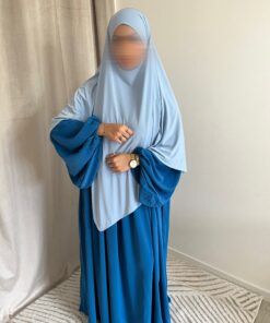 Abaya Israe Soie De Medine - Bleu