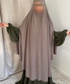 Abaya Israe Soie De Medine - Kaki
