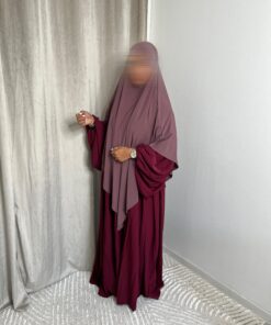 Abaya Israe Soie De Medine - Bordeaux