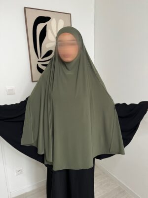 Khimar Jersey Fentes - Kaki