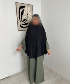 Khimar Jersey Fentes - Noir