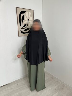 Khimar Jersey Fentes - Noir