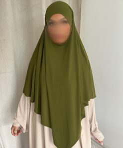 Khimar Jersey court - Olive (qualité premium ) (Copie)