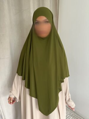 Khimar Jersey court - Olive (qualité premium ) (Copie)